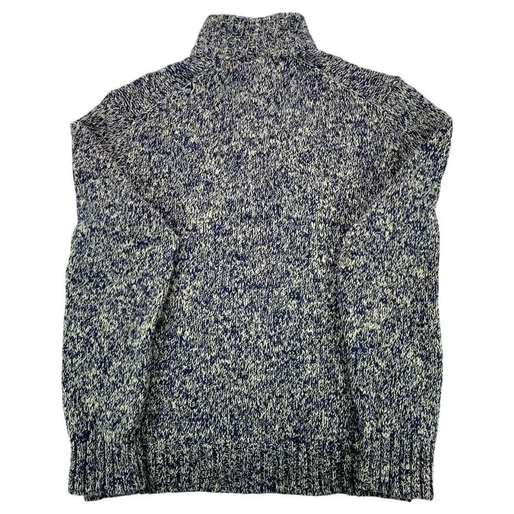 Polo Ralph Lauren Men’s XL Tall VTG Marled Cotton Mock Neck Sweater Blue Cream - Picture 3 of 5